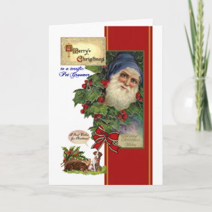 Christmas card for Pet Groomer - Vintage Santa