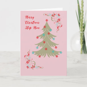Christmas Card for Step Mum Designer Tree