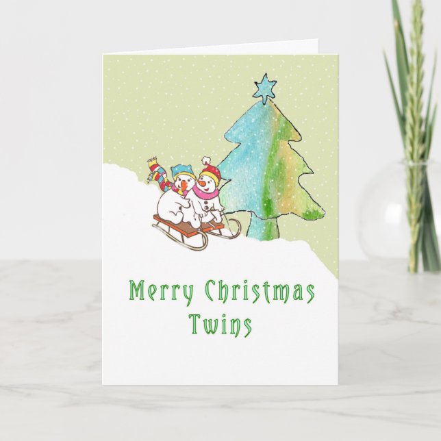 Christmas Card for Twin Children (Front)