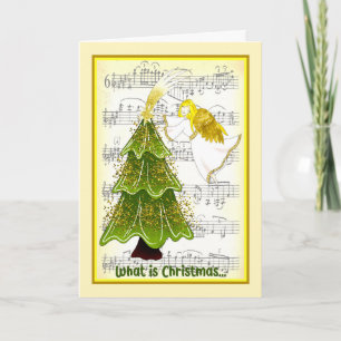 Christmas Card for Wife with Angel & Tree