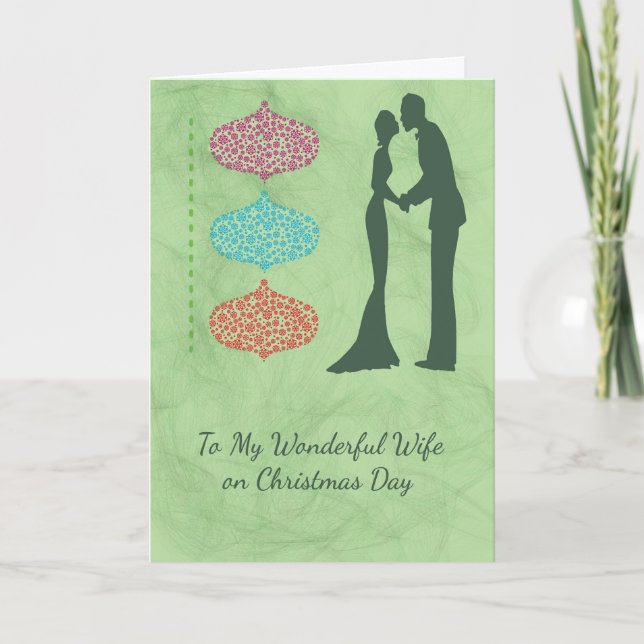 Christmas Card for Your Wife with Ornaments (Front)