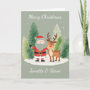 Christmas Card from a couple - Santa and Reindeer