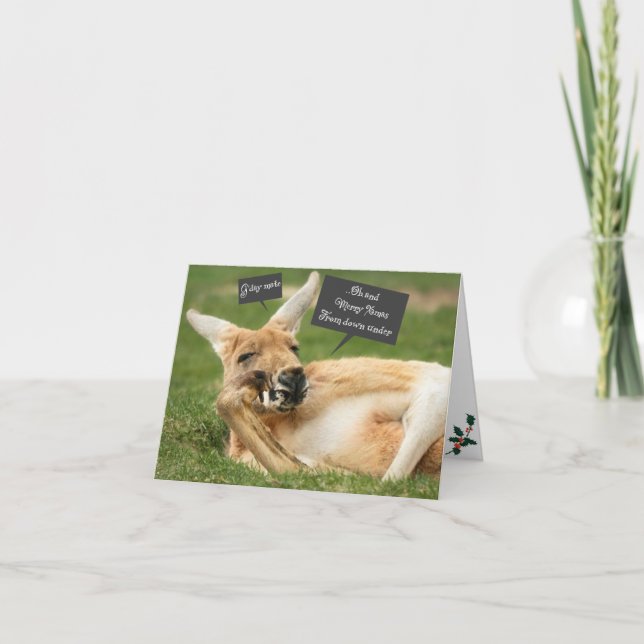 Christmas card from Australia; kangaroo (Front)