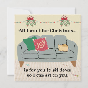 Christmas Card from Cat, Cut Orange Loaf Cat