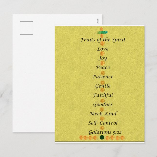 Christmas card- fruits of the spirit holiday postcard (Front/Back)