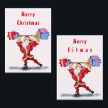 Christmas Card Funny Bodybuilder Santa with Gifts<br><div class="desc">Funny Christmas Cards Bodybuilder Santa Claus with Christmas Gifts - Fun Cartoon Painting Funny Collection - Choose / Add Your Unique Text / Name / Colour - Make Your Special Gift - Resize and move or remove and add elements / text with customisation tool ! Painting and Design by MIGNED....</div>
