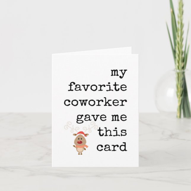 Christmas Card, Funny, Cute, Coworker Card (Front)