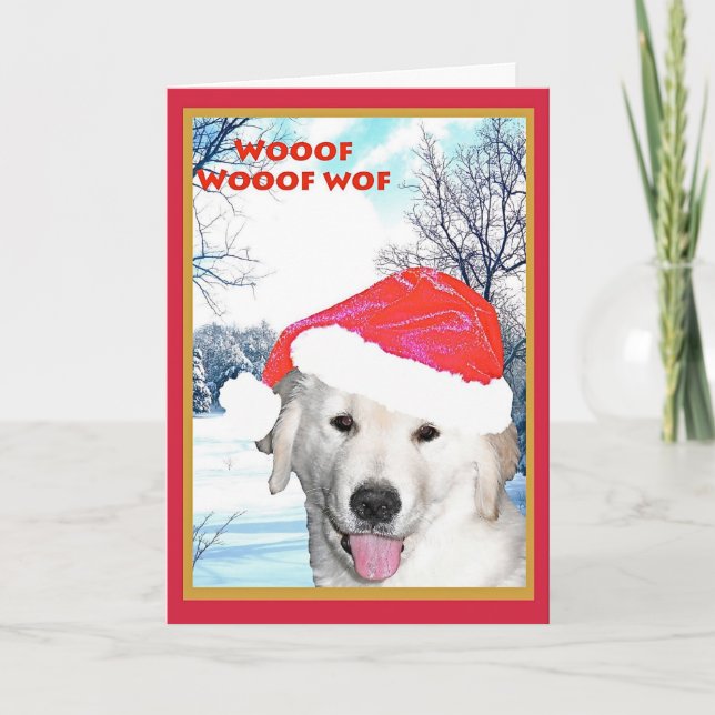 Christmas Card, Funny Golden Retriever Holiday Card (Front)