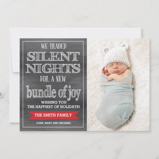 Christmas Card Funny, Holiday Photo Card, Baby (Front)