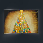 Christmas Card gold and green Gustav Klimt style<br><div class="desc">This Christmas Card is made using artificial intelligence programming and my words to create a Gustav Klimt style Greeting card.  I love the gold and colourful decorations on the trees.  Each side of the card has a different Christmas tree.</div>