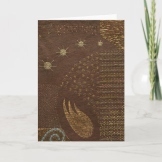 Christmas Card: "Goldwork" Original Fiber Art Holiday Card