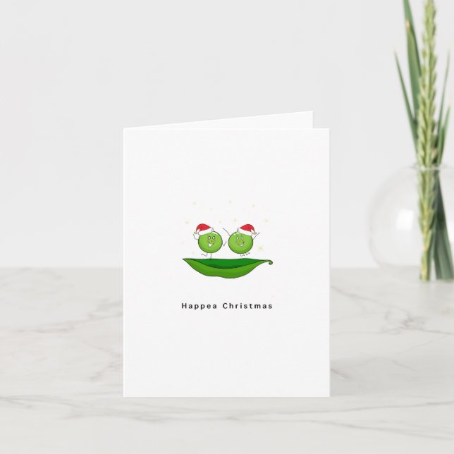 Christmas card, happy Christmas, peas, cute Card (Front)