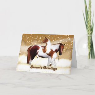 Christmas Card - Happy Holidays - Horses, Foal & M