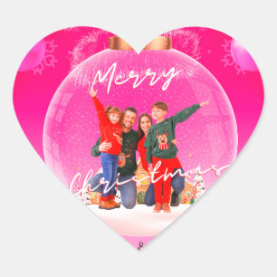 Christmas card heart sticker