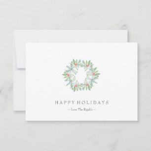 Christmas Card, Holiday Card, Greenery Berries