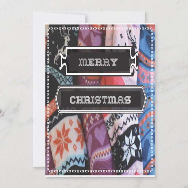 Christmas Card Holiday Stocking Sweater Stitched (Front)