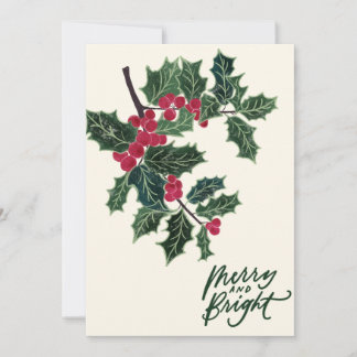 Christmas card holly tree