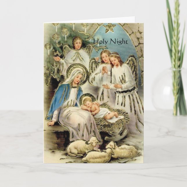 Christmas card. Holy Night Religious inspired Holiday Card (Front)