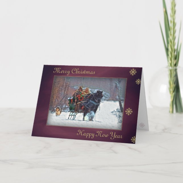 Christmas Card "Horse Sleigh 01" (Front)