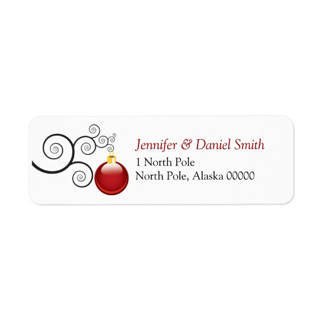 Christmas Card Label Stickers Holiday Ornament (Front)