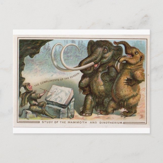 Christmas card Mammoth and Dinotherium (Front)