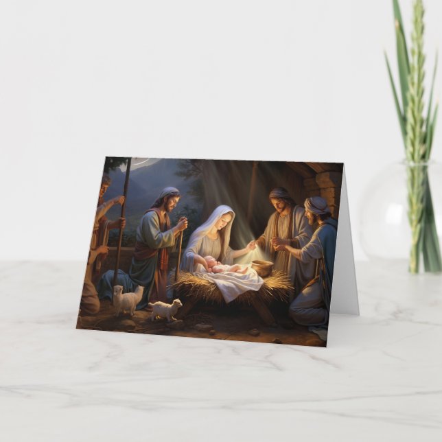 Christmas Card-Manger Scene Holiday Card (Front)
