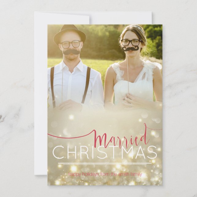Christmas Card: Married Christmas - Custom photo Holiday Card (Front)