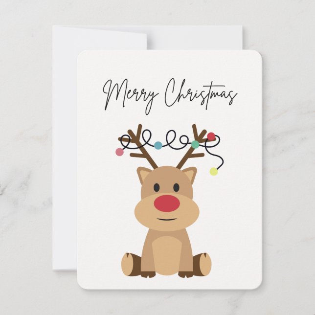 Christmas Card "Merry Christmas" - Reindeer (Front)