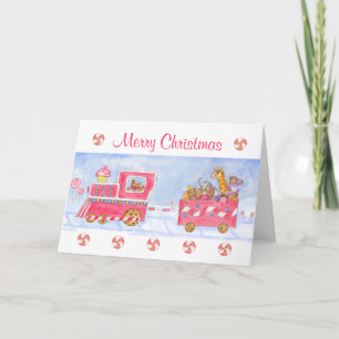Christmas Card Merry Christmas Train Candy