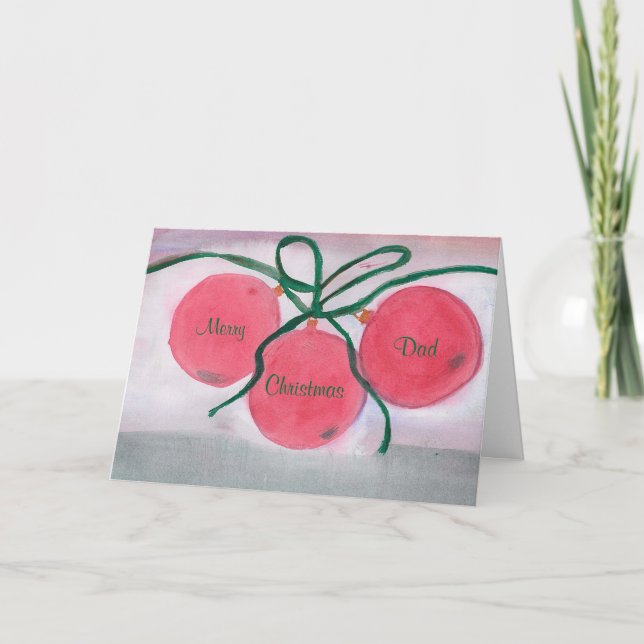 Christmas Card, Merry, Dad, Christmas Holiday Card (Front)
