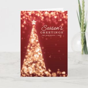 Christmas Card   Modern Xmas Tree Gold Red