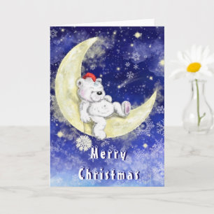 Christmas Card Moon Dreaming Bear