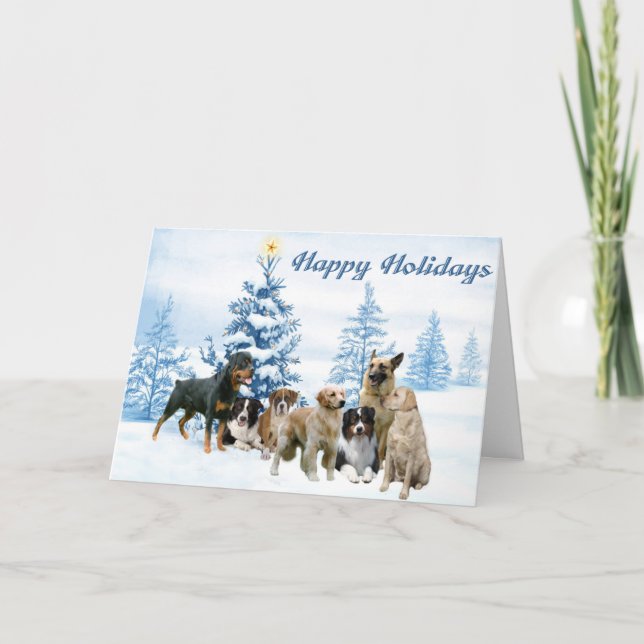 Christmas Card Multiple Dog Breeds (Front)
