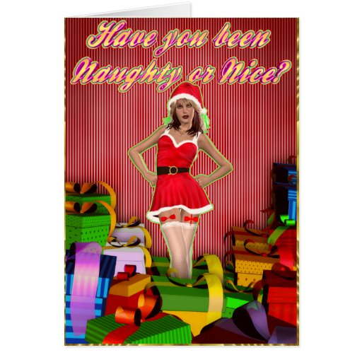 Christmas Card: Naughty or Nice Santa's Helper | Zazzle