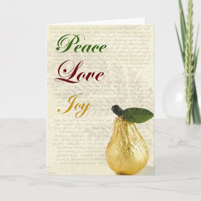 Christmas Card Peace Love Joy (Front)
