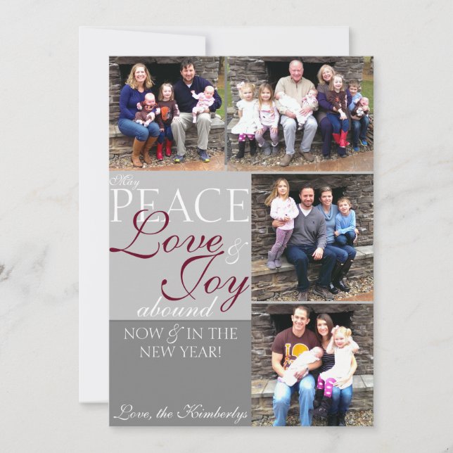 Christmas Card - Peace, Love, Joy (Front)