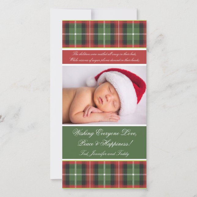 Christmas Card Photo Card - Plaid (Front)