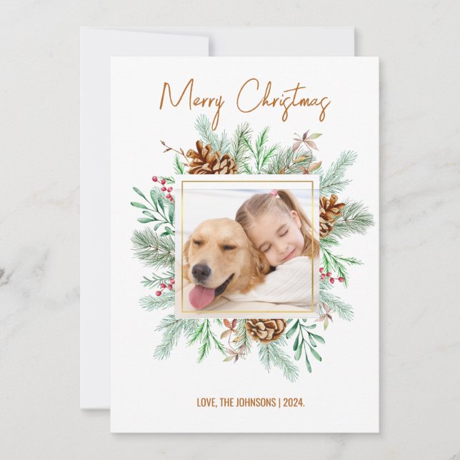 Christmas Card Photo Modern Elegant (Front)