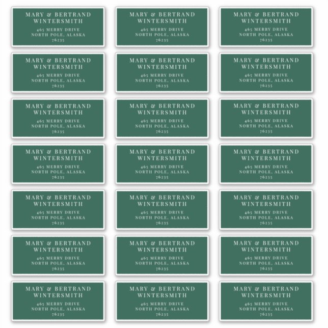 Christmas Card Pre-addressed Envelope Labels (Front)