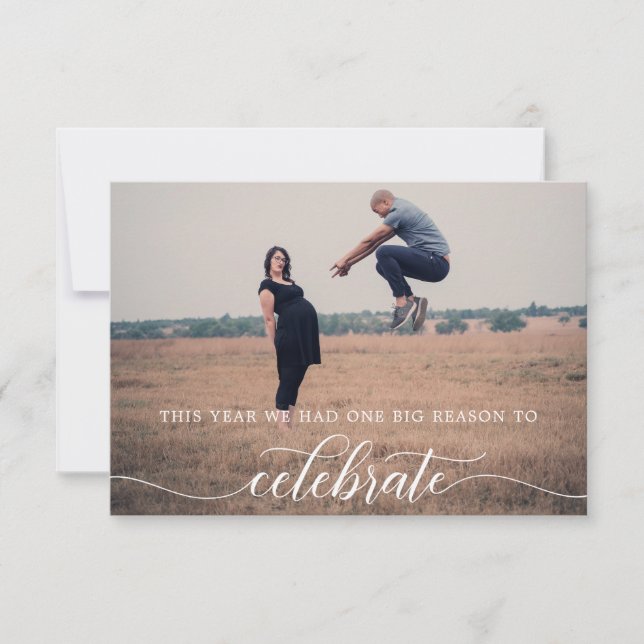 Christmas Card Pregnancy Announcement Holiday (Front)