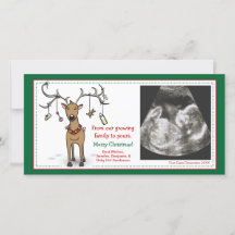 Christmas Card Pregnancy Announcement- Reindeer