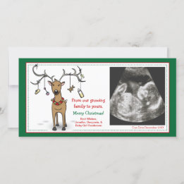 Christmas Card Pregnancy Announcement- Reindeer