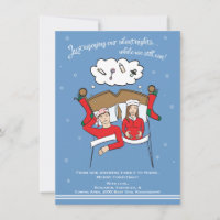 Christmas Card Pregnancy Card- Brunette 4x6