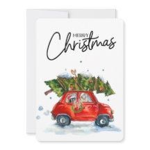 Christmas Card-Pups with tree