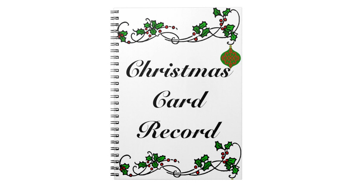 Christmas Card Record Notebook Zazzle