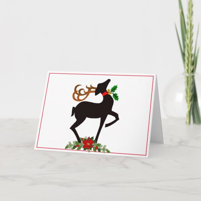 Christmas Card-Reindeer Holiday Card (Front)