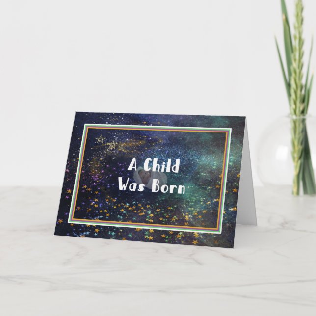 Christmas Card Religious A Child was Born (Front)