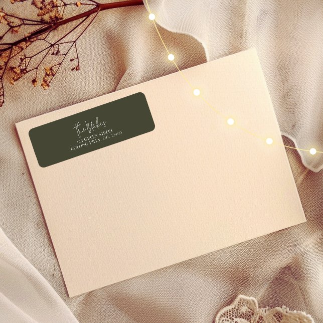 Christmas Card Return Address Labels | Olive Green (Creator Uploaded)