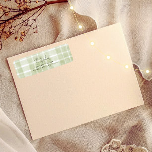Christmas Card Return Address Labels Olive Plaid