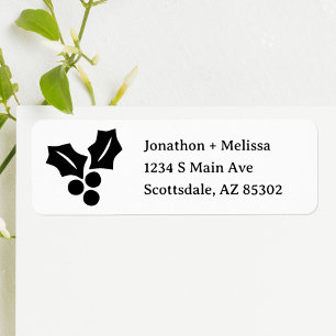 Christmas Card Return Address with Mistletoe
